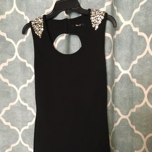 LBD with bedazzled shoulders